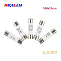 10/20Pcs 10*38 Fast Blow 세라믹 퓨즈 10x38mm 380V 500V 0.5A 1A 2A 3A 4A 5A 6A 8A RO15 RT18, 02 20PCS_12 6A