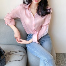 블랙홀제이 여성용 바넬로 샤틴 블라우스