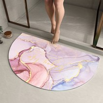 세척 가능한 대리석 디자인 소프트 욕실 규조토 발매트 현관 주방 화장실 물흡수 빨아쓰는 큐조토 발판, 규조토 발매트(대리석-핑크)