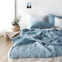 에이트룸 퓨어 린넨 아이리스 여름이불 홑이불, ST블랙