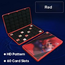 NS 게임 카드 케이스 보호 커버 닌텐도 스위치 OLED 메모리 SD 홀더 캐리 카트리지 박스 60 In 1, [02] Red