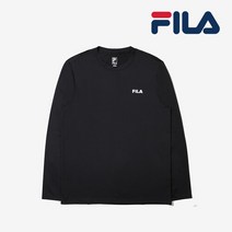 휠라 휠라[FS2RLD1201X] 공용 베이직 라운드 긴팔 티셔츠 BLK