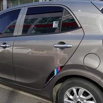 [JS AUTOMOTIVE] 올뉴모닝 휀다 삼색 데칼 랩핑 튜닝스티커 몰딩 인테리어 엠블럼 커버 용품, 블랙_퍼포먼스