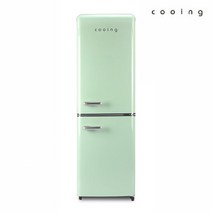 쿠잉전자 레트로 콤비 일반형냉장고 방문설치, 민트, REF-C153S