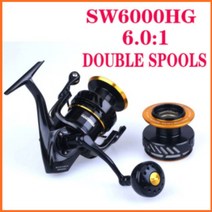 Lurekiller 일본 만든 스피닝 지깅 릴 터지는 릴 블랙 말린 SW4000XG-SW10000HG 바닷물 바다 낚시 릴, SW6000HG 2 스풀