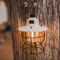 BBUNA 충전식 감성 3가지 모드 빈티지 LED 캠핑 랜턴 C타입 충전 가성비 감성랜턴, 핑크베이지