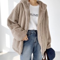 소프트 퍼후드 집업 점퍼