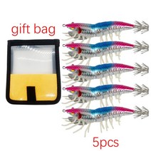 빛나는 미끼 오징어 후크 나무 새우 부드러운 발 지그 실물 같은 시뮬레이션 실리콘 문어 낚시 태클 소리, 90mm 21g, 008 5PCS