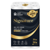 숨 시그니처 4겹 화장지 30M, 30롤, 30개
