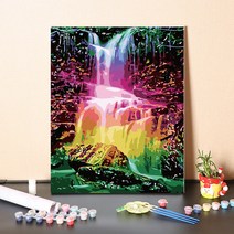 이과수 폭포 자연 숲 나이아가라 나무 웅장한 산 대형 DIY 유화그리기, 3132 레인보우 폭포_40x50_도구포함
