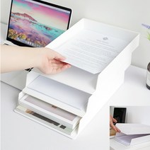 병원 수납창구용 오픈형 A4 서류 트레이 연구실 복사실 서재 서류보관함, 화이트