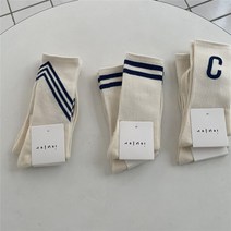 019 먼데이홀릭 코튼 레터링 크루삭스 3종