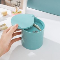 귀걸이 수납함 테이블 다용도 주얼리 박스 헤어 장 귀걸이 수납대 회전, 13.물방울 4단 회전 주얼리 박스-블루-추천