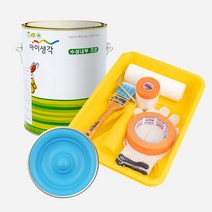 삼화페인트 아이생각 친환경 수성내부프로 4L + 도구세트, 선데이블루