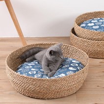 숨숨집 고양이 방석포함 라탄 바구니, AK_5kg 이내