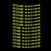 자동차 휠 OZ 레이싱 휠 림 스티커 데칼 세트 12 개 배경 없음/다이 컷, 05 Fluorescent Yellow