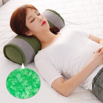 [에코숲라이프] 편백 메밀 바이오칩 H.골지 원형베개, 핑크