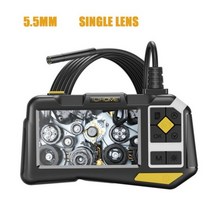 고성능 듀얼 렌즈 카메라 내시경 45 인치 IPS 스크린 HD1080P 85 53 9MM 소형 산업용 보스코프 9 LED IP68 방수 경질 케이블 P80, 02 5.5MM Single Lens_01 2m