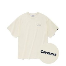 COVERNAT 피그먼트 스몰 어센틱 로고 티셔츠 아이보리