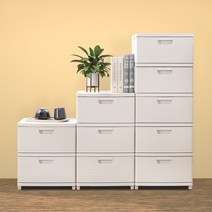 플라스틱 라탄서랍장 미니 틈새 모듈 안방 3단 5단, 3단 서랍장 (커버1+고정다리4 포함), 아이보리