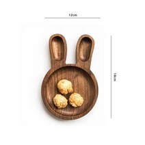블랙 호두 나무 트레이 단단한 그림 차 서빙 접시 스낵 플레이트 쿵푸, [08] 08