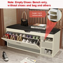 나무 벤치 원목 쇼파 등받이없는 미용실 소파 유럽 현대 변경 신발 플립 도어 부드러운 pu 가죽 좌석 1214 쌍 보관 캐비닛 주최자 홈 가구, Oak wood 색상