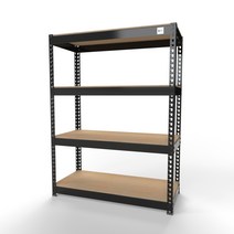 울트라랙 가로80x깊이30x높이120cm 4단 선반 베란다 다용도 무볼트 철제 앵글 세탁기, 블랙