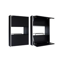 [샘바스] 욕실 플랩장 쇼바 아라이장(인도어) 거울장 상부장 화장실 수건장, 투톤블랙