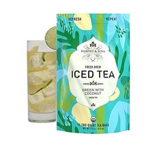 하니앤손스 유기농그린 위드 코코넛 프레쉬 Brew 아이스티 | 15ct Brews up to 30 quarts 오브 아이스티 하니앤손스