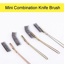 미니 스테인레스 스틸 녹 제거 와이어 브러시 청소 갭 연마 세부 금속 도구 가족 키트 팔꿈치 스트레이트, 03 Curved brush head