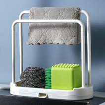 SMN 싱크대 수세미 거치대 행주걸이 받침대 행주 건조대, 색상1. 그레이