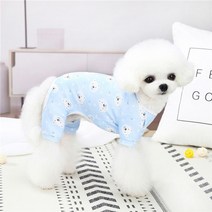 강아지 옷 프릴 방수 우비 예쁜 슈트 원피스 멜빵 sweet pet dog pyjama, m, 협력사, 파란 곰