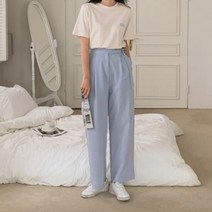 [바보사랑] 여성 모비드 스트랩 핀턱 일자 슬랙스 팬츠