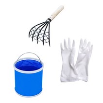 해루질 바지락 조개 체험 호미 물통 고무장갑 세트 통 체험 호미 태안 세트 준비물 갯벌 삽 도구, 2-해루질체험-세트2