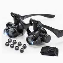 LED 작업용 확대경 안경 휴대용 돋보기 수리 헤드확대경, 1개