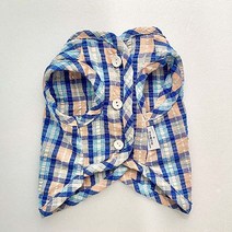 당감샵 강아지 트위티 리플 지지미 조끼 크롭티, 블루