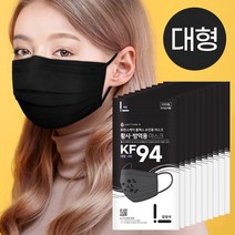 KF94 덴탈 마스크 대형 중형 블랙 50매입 국산 학교 위생지퍼백 포장 5매입, 94B-1L_대형_블랙_50매(5매지퍼백)