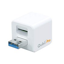 Maktar Qubii Pro 화이트 (microSD 256GB 포함) 충전하면서 자동 백업 iphone usb 메모리 ipad 용량 부족 해소 사진 동영상 음악 연락처 SNS 데이터 마이그레이션 SD 카드 리더 기종 변경