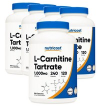 뉴트리코스트 Nutricost 엘 카르니틴 타르트레이트 1000mg 240캡슐, 5팩