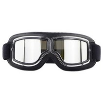 Evomosa 유니버설 오토바이 빈티지 고글 파일럿 오토바이 스쿠터 바이커 안경 할리 헬멧 용 steampunk 고글, 실버 렌즈