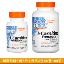 미국 닥터스베스트 L 카르니틴 엘 카르니틴 855mg 60 180, 1개, 60정