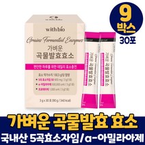 곡물발효효소 분말 가루 스틱 국내산 5곡 발효 효소 파우더 고소한 미숫가루맛 먹는법, 9개, 30포