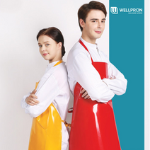 웰프런 양면코팅 방수앞치마 (목끈형 고리형 H형 원피스형), 10. (특대) 목끈형, 네이비