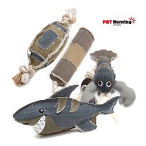 펫모닝 오가닉 장난감 강아지 봉제 인형 삑삑이 훈련 팻, 상어, 본상품선택