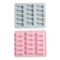 강아지 간식 만들기 수제 개껌 뼈다귀 모양 실리콘 베이킹 몰드 틀, 그레이