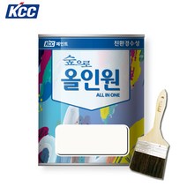 KCC 올인원 수성 다용도 친환경페인트 철재 목재 벽지 유광 3.78L, 백색
