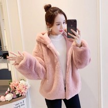 HONGKANG 밍크후드집업 털 퍼자켓 코트 와이드 모피 베스트