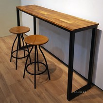 푸른숲가구 티크 원목 홈바테이블 좁은테이블 홈카페 아일랜드식탁, 2000x430x750