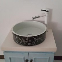 ST-L002 세면기 화이트 원형 탑볼 세면기 세면대 도기 흰색 인테리어 고급 수입