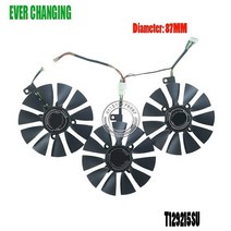 gtx980ti새로운 87MM Everflow T129215SU DC 12V 0.50AMP 4 핀 선식 냉각 팬 ASUS GTX980Ti R9 390X GTX10, 04 SET